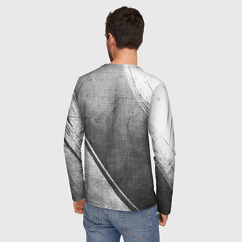 Мужской лонгслив AC Milan - grey gradient вертикально / 3D-принт – фото 4
