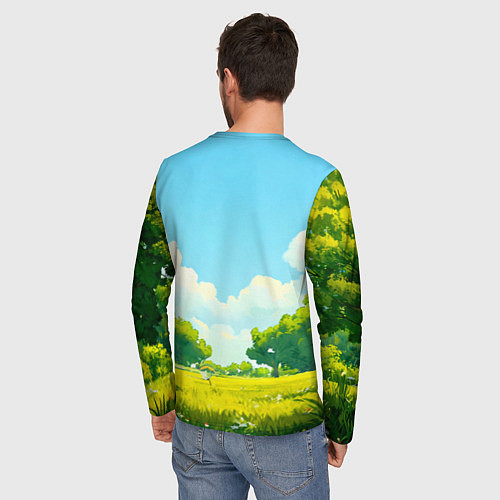 Мужской лонгслив Аист в лесу / 3D-принт – фото 4