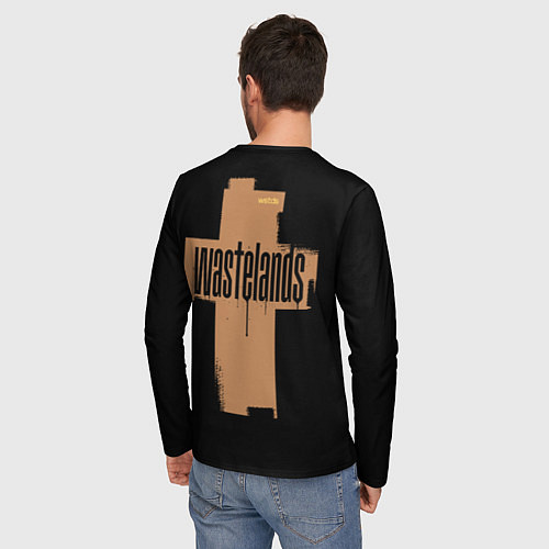 Мужской лонгслив Гранж крест / 3D-принт – фото 4