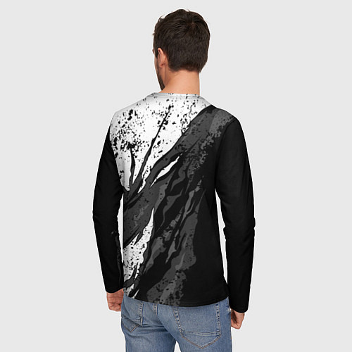 Мужской лонгслив Toyota - белый разрыв / 3D-принт – фото 4