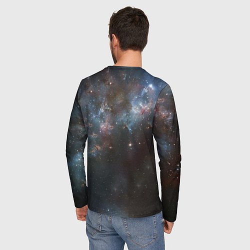 Мужской лонгслив Череп - космос / 3D-принт – фото 4