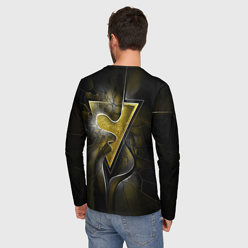 Мужской лонгслив Золотой треугольник под стеклянной вуалью с волнам / 3D-принт – фото 4