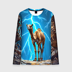 Лонгслив мужской Верблюд и удар молнии, цвет: 3D-принт