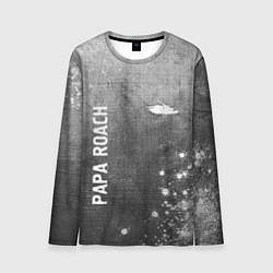 Мужской лонгслив Papa Roach - grey gradient вертикально