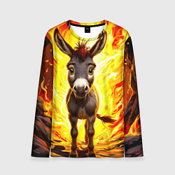 Лонгслив мужской Ослик в огне, цвет: 3D-принт