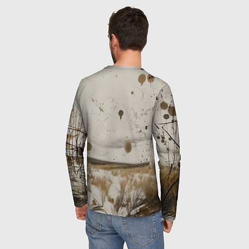 Мужской лонгслив Русский медведь в поле / 3D-принт – фото 4