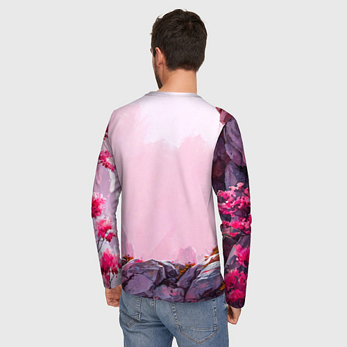 Мужской лонгслив Козлик в розовом свете / 3D-принт – фото 4