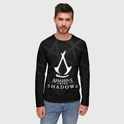 Лонгслив мужской Assassins creed shadows - монохромный, цвет: 3D-принт — фото 2