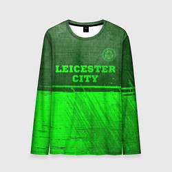 Лонгслив мужской Leicester City - green gradient посередине, цвет: 3D-принт