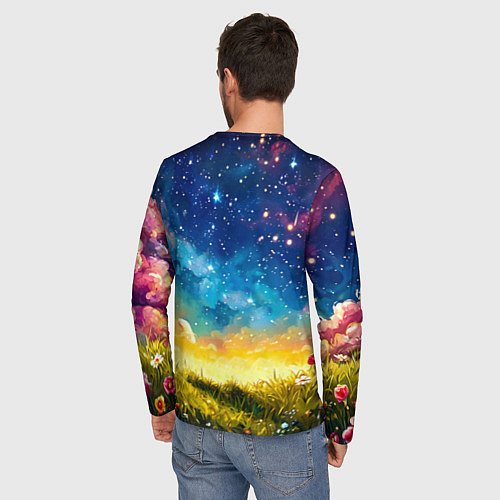 Мужской лонгслив Овечка и звездное небо / 3D-принт – фото 4