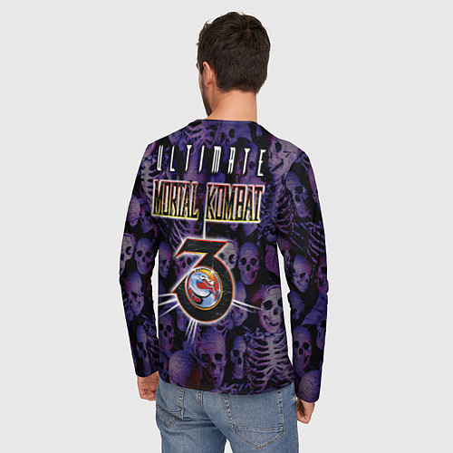Мужской лонгслив Ultimate mortal kombat logo / 3D-принт – фото 4