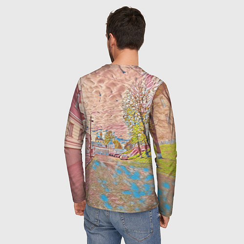 Мужской лонгслив Старый город / 3D-принт – фото 4