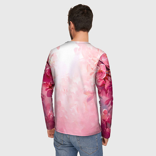 Мужской лонгслив Ласточка в розовом / 3D-принт – фото 4