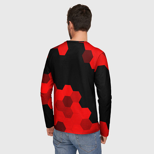 Мужской лонгслив Ford - red gradient посередине / 3D-принт – фото 4