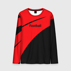 Лонгслив мужской Football красно-чёрный, цвет: 3D-принт