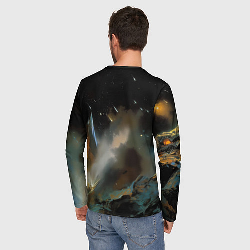 Мужской лонгслив Гарри Поттер на фоне замка / 3D-принт – фото 4