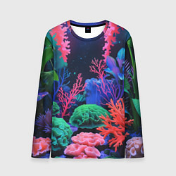 Лонгслив мужской Подводный мир с кораллами, цвет: 3D-принт