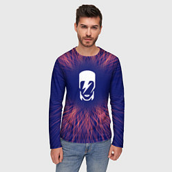 Лонгслив мужской David Bowie red energy, цвет: 3D-принт — фото 2