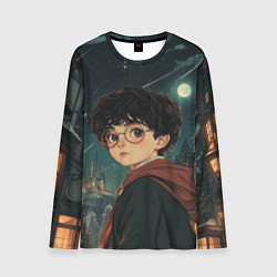 Лонгслив мужской Гарри Поттер и ночной город, цвет: 3D-принт