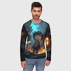 Лонгслив мужской Маленький удивленный Гарри Поттер, цвет: 3D-принт — фото 2