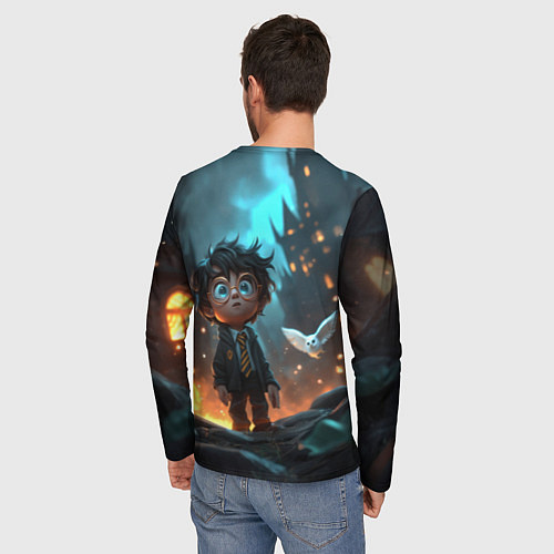 Мужской лонгслив Маленький удивленный Гарри Поттер / 3D-принт – фото 4