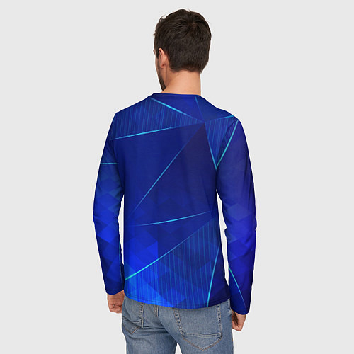 Мужской лонгслив Chery blue poly / 3D-принт – фото 4