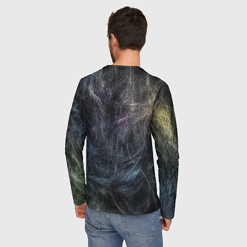 Мужской лонгслив Разноцветные хаотичные линии / 3D-принт – фото 4