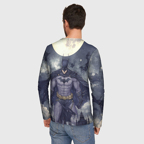 Мужской лонгслив Бэтмен и полнолуние / 3D-принт – фото 4