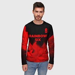 Лонгслив мужской Rainbow Six - red gradient посередине, цвет: 3D-принт — фото 2