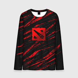 Лонгслив мужской Dota 2 - красные потертости, цвет: 3D-принт