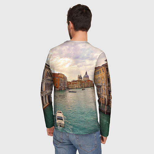 Мужской лонгслив Гранд-канал Венеции - городской пейзаж / 3D-принт – фото 4