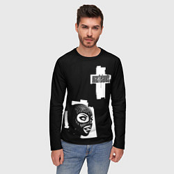 Лонгслив мужской Крест и девушка в маске, цвет: 3D-принт — фото 2