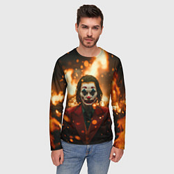 Лонгслив мужской Джокер огонь и искры, цвет: 3D-принт — фото 2