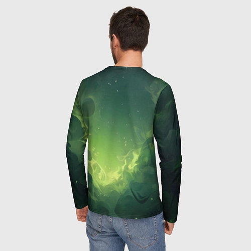 Мужской лонгслив Злой Джокер в зеленом дыму / 3D-принт – фото 4