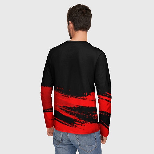 Мужской лонгслив Lexus - red gradient посередине / 3D-принт – фото 4