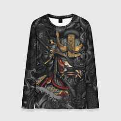 Мужской лонгслив Самурай и драконы в стиле ирезуми