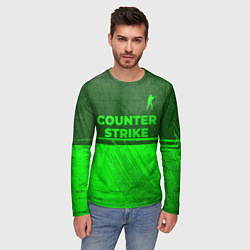 Лонгслив мужской Counter Strike - green gradient посередине, цвет: 3D-принт — фото 2