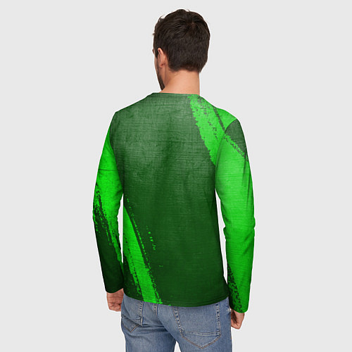Мужской лонгслив Chevrolet - green gradient вертикально / 3D-принт – фото 4