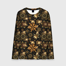 Лонгслив мужской Золотые снежинки, цвет: 3D-принт