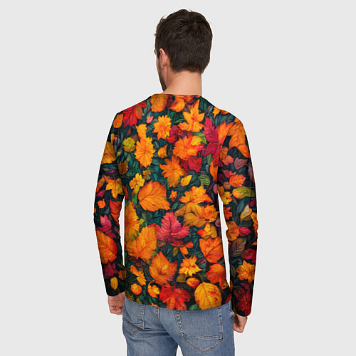 Мужской лонгслив Лисенок в осенних листьях / 3D-принт – фото 4