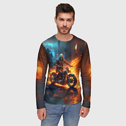 Лонгслив мужской Скелет байкер, цвет: 3D-принт — фото 2