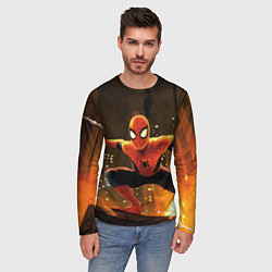 Лонгслив мужской Человек-паук пускает паутину, цвет: 3D-принт — фото 2