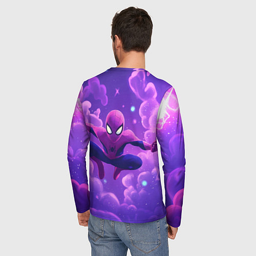 Мужской лонгслив Человек-паук на фоне облаков / 3D-принт – фото 4