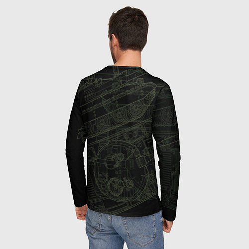 Мужской лонгслив Танк Т-62 советский средний танк / 3D-принт – фото 4