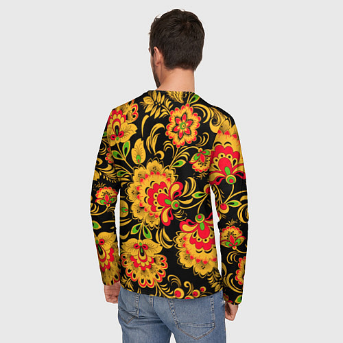 Мужской лонгслив Хохлома - роспись / 3D-принт – фото 4