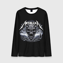 Лонгслив мужской Metallica - horned skull, цвет: 3D-принт