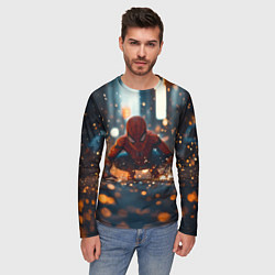 Лонгслив мужской Человек паук и золотая пыльца, цвет: 3D-принт — фото 2