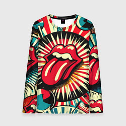 Лонгслив мужской Logo of the Rolling Stones - pop art, цвет: 3D-принт