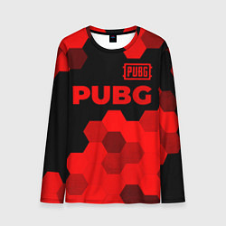 Лонгслив мужской PUBG - red gradient посередине, цвет: 3D-принт