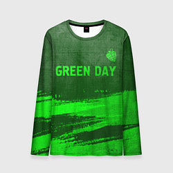 Лонгслив мужской Green Day - green gradient посередине, цвет: 3D-принт